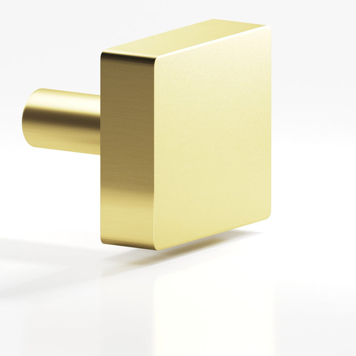 Colonial Bronze 521 Square Cabinet Knob with straight post in Matte Satin Brass