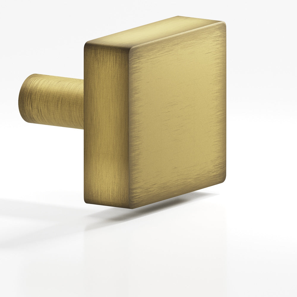 Colonial Bronze 521 Square Cabinet Knob with straight post in Matte Antique Satin Brass