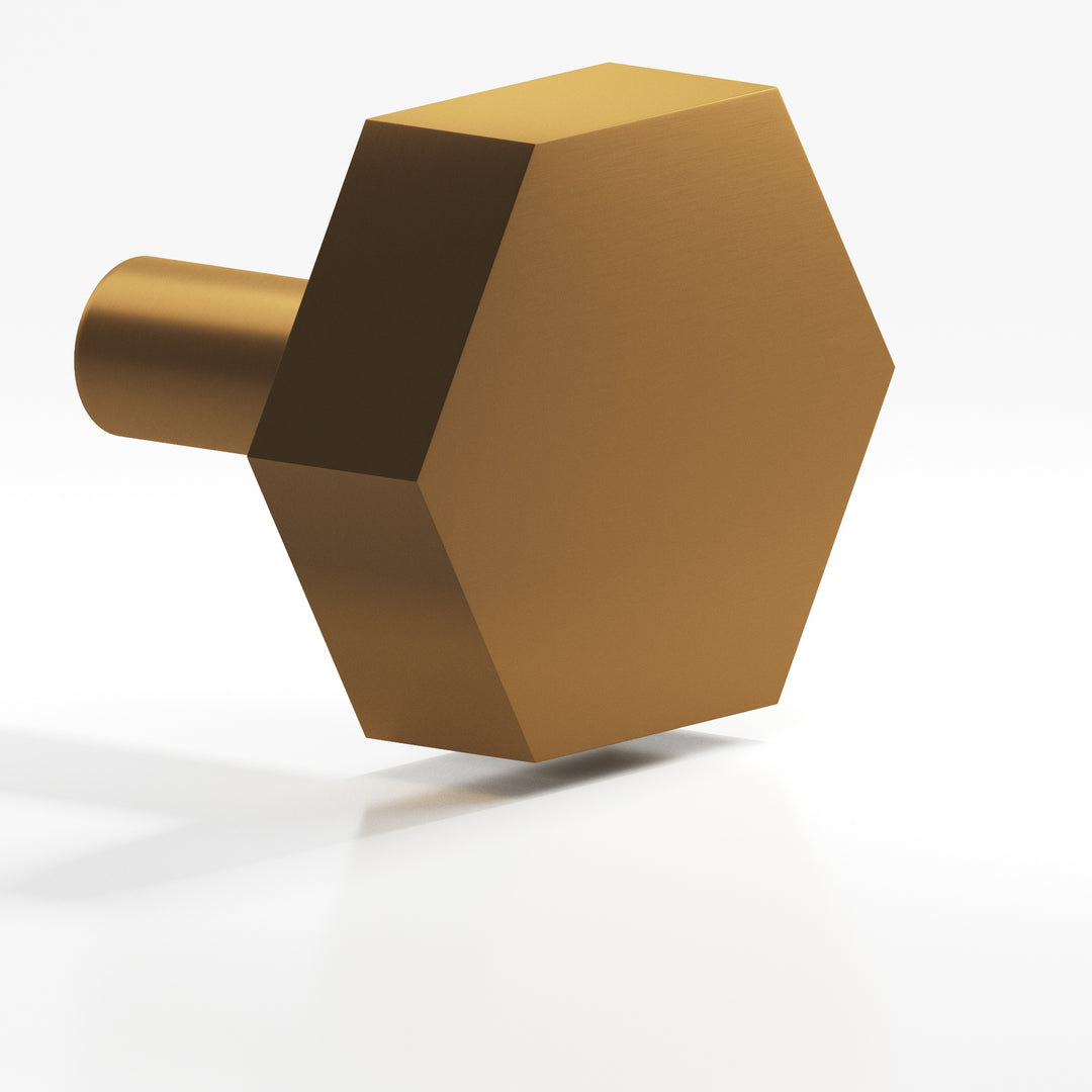 Colonial Bronze 530 Hexagonal Cabinet Knob with straight post in Matte Light Statuary Bronze