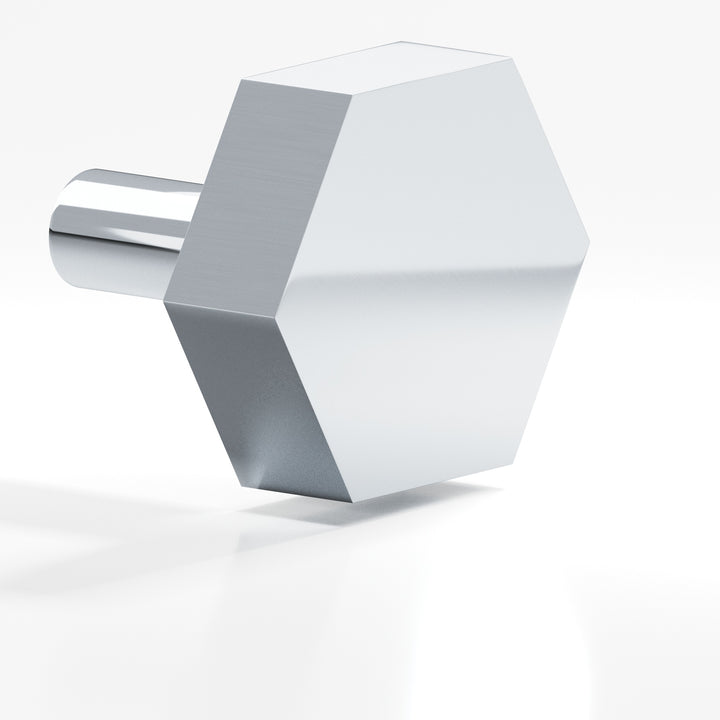 Colonial Bronze 530 Hexagonal Cabinet Knob with straight post in Polished Chrome