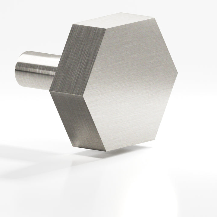 Colonial Bronze 532 Hexagonal Cabinet Knob with straight post in Satin Nickel