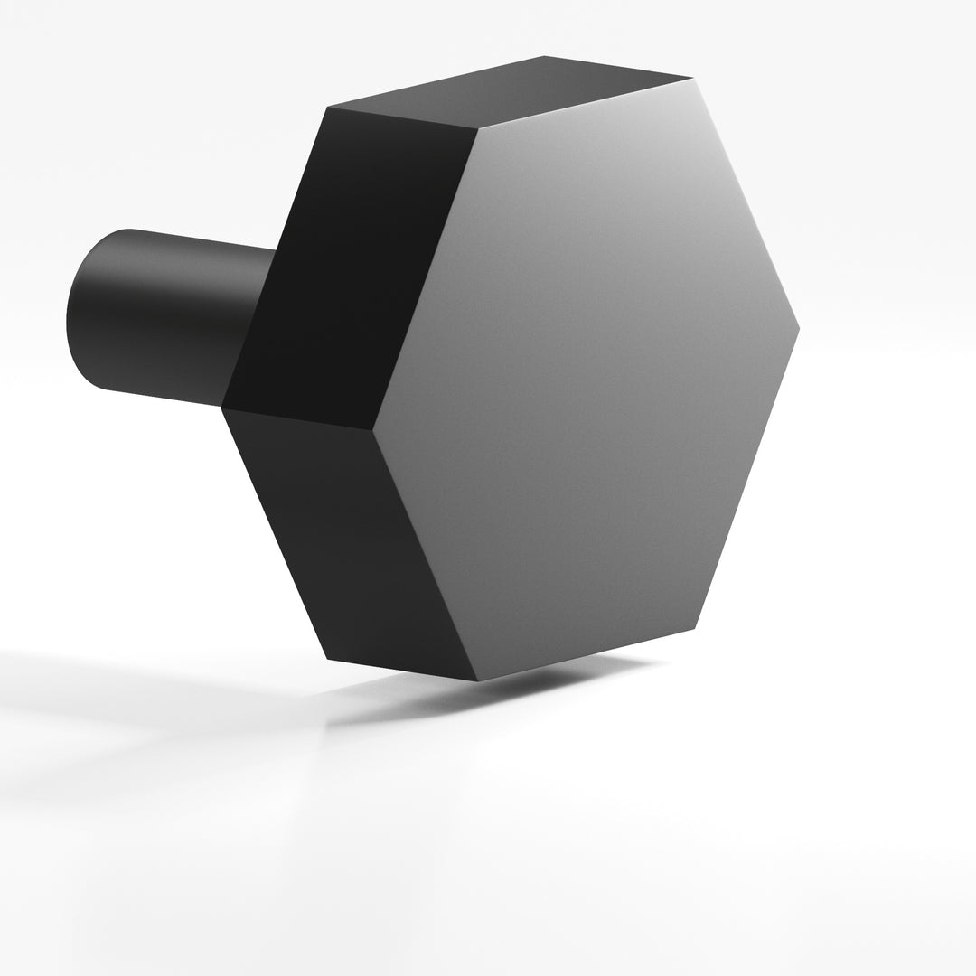 Colonial Bronze 532 Hexagonal Cabinet Knob with straight post in Matte Graphite