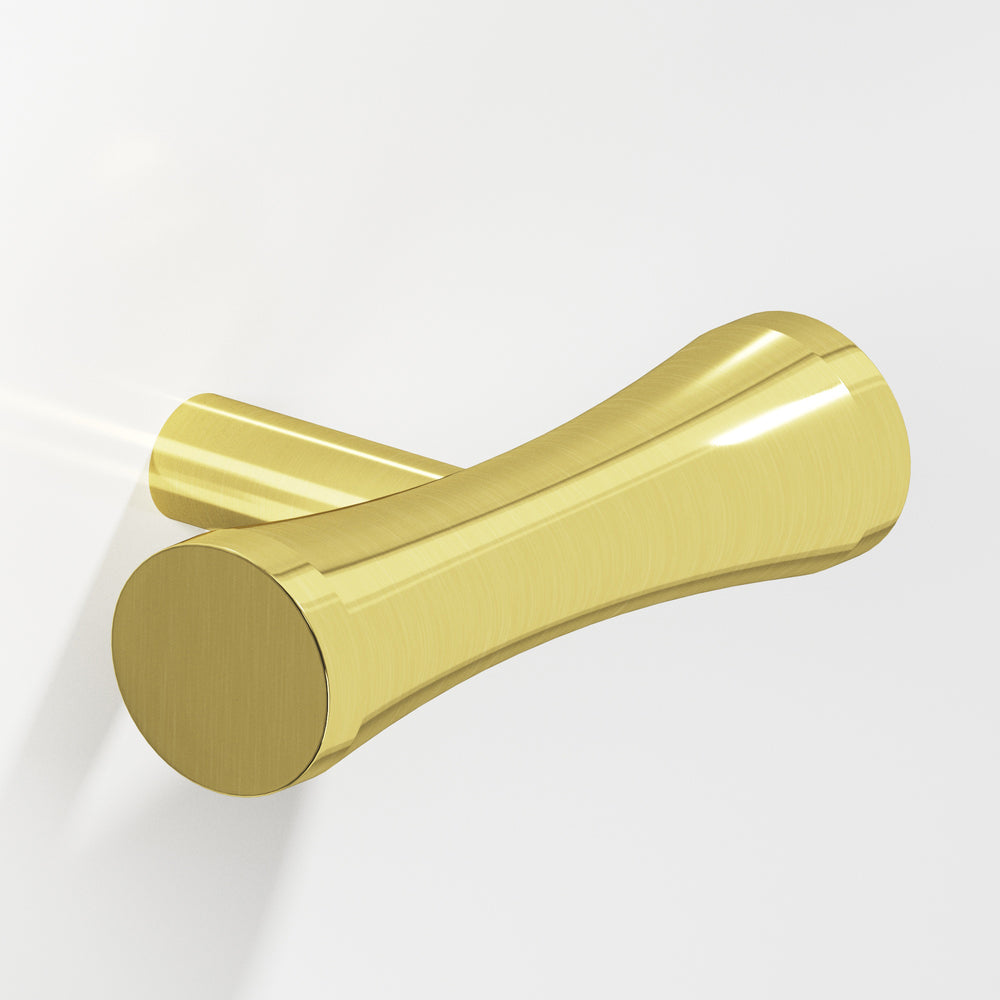 Colonial Bronze 540 Hourglass T Cabinet Knob with straight post in Unlacquered Polished Brass