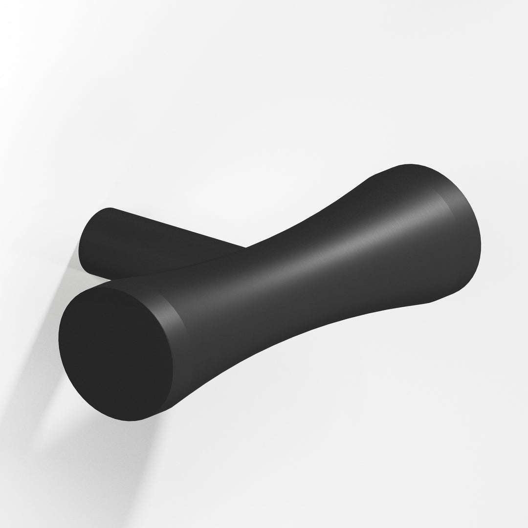 Colonial Bronze 540 Hourglass T Cabinet Knob with straight post in Matte Satin Black