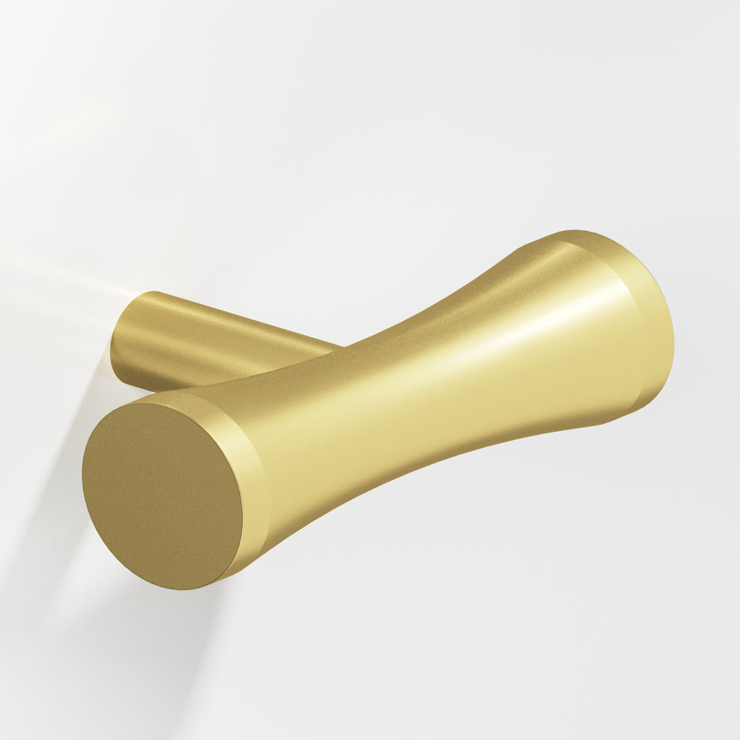 Colonial Bronze 540 Hourglass T Cabinet Knob with straight post in Matte Satin Brass