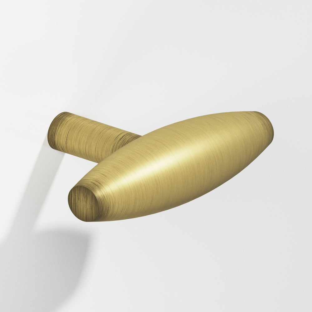 Colonial Bronze 541 Cigar T Cabinet Knob with straight post in Matte Antique Satin Brass