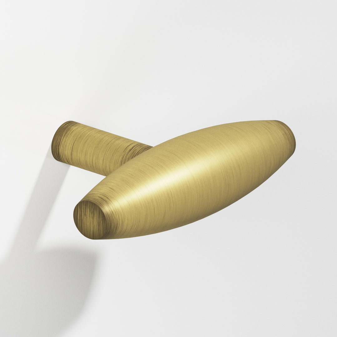 Colonial Bronze 541 Cigar T Cabinet Knob with straight post in Matte Antique Satin Brass
