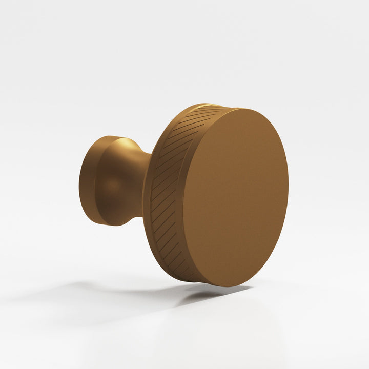 Colonial Bronze 578 Round single-knurled sandwich Cabinet Knob in Matte Light Statuary Bronze