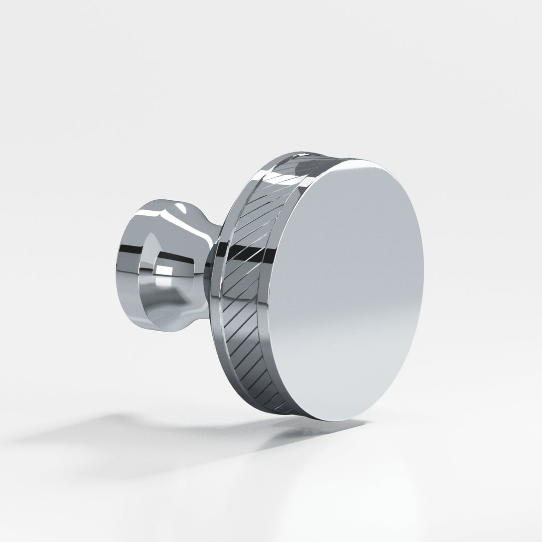 Colonial Bronze 577 Round single-knurled sandwich Cabinet Knob in Polished Chrome