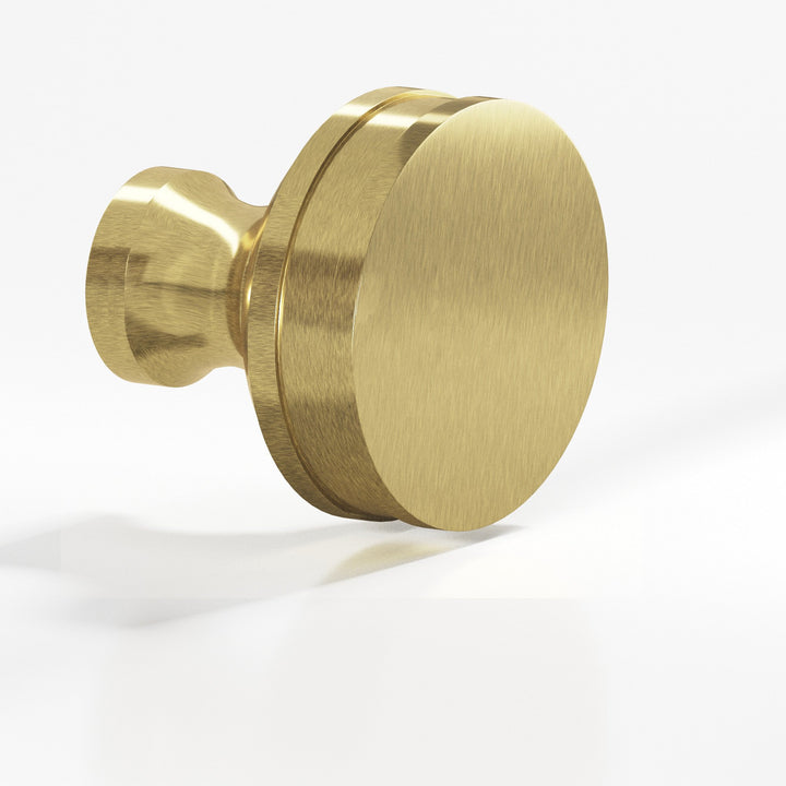 Colonial Bronze 581 Round smooth sandwich Cabinet Knob in Antique Brass