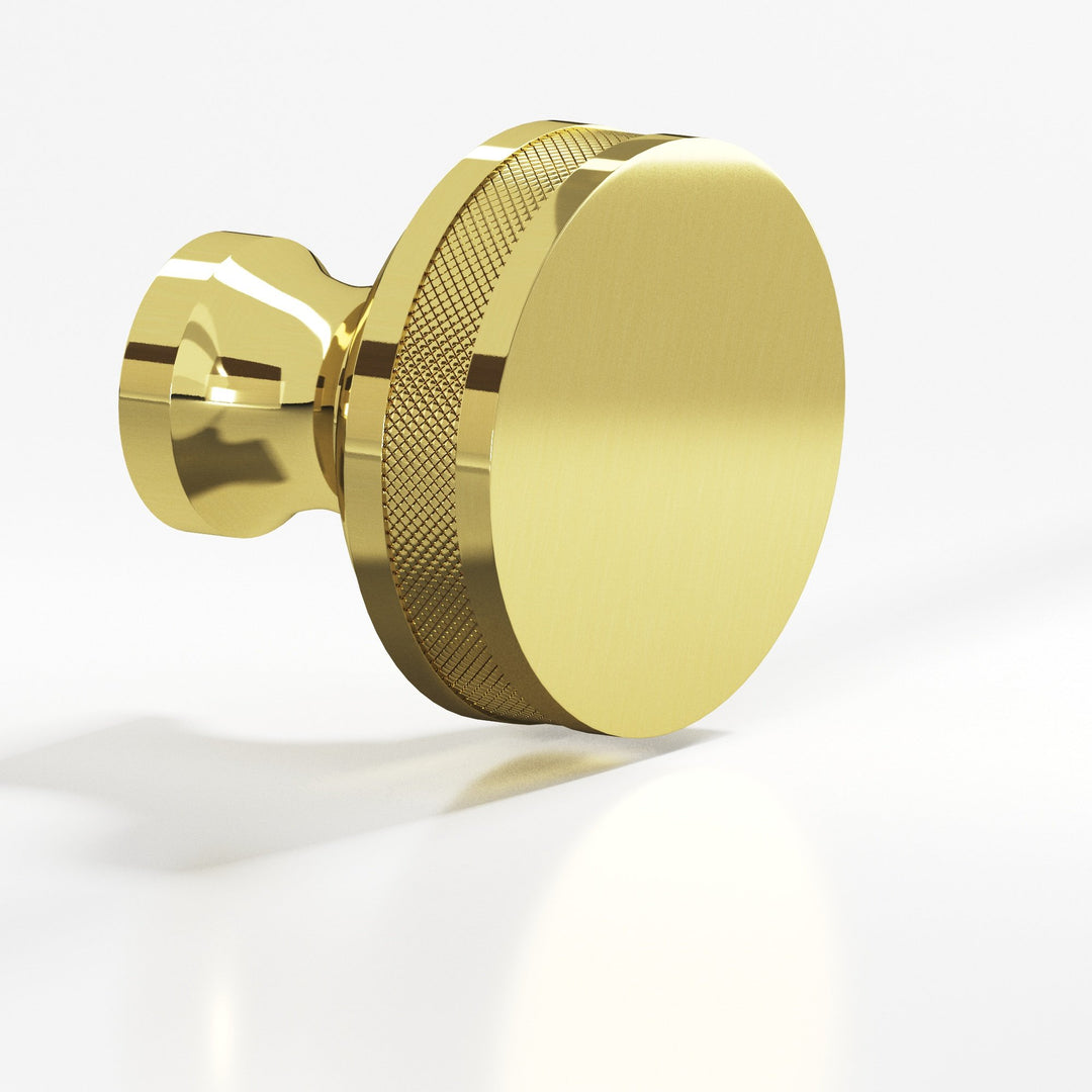 Colonial Bronze 588BB Round diamond-knurled sandwich Back-to-Back Shower Door Knob Kit in Unlacquered Polished Brass