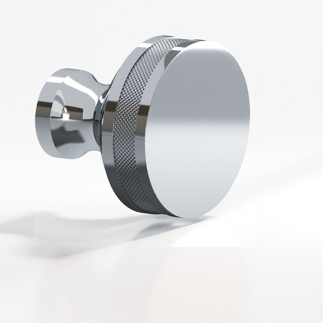 Colonial Bronze 588BB Round diamond-knurled sandwich Back-to-Back Shower Door Knob Kit in Polished Chrome