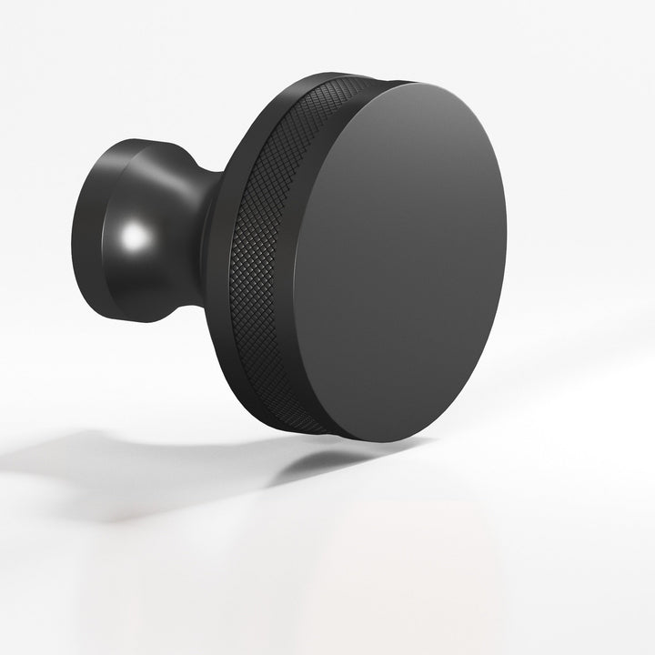 Colonial Bronze 587BB Round diamond-knurled sandwich Back-to-Back Shower Door Knob Kit in Matte Graphite