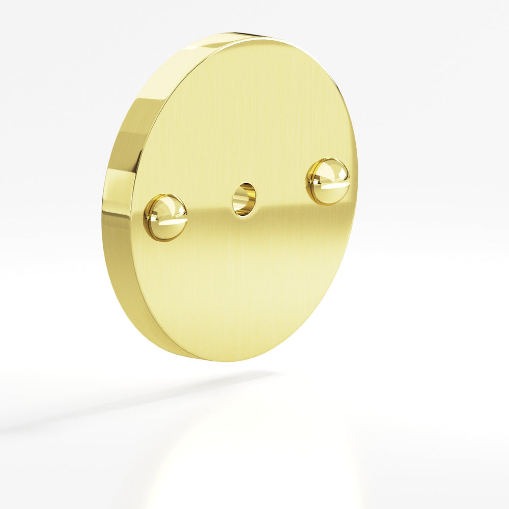 Colonial Bronze 592 Round Backplate with exposed finished screws for use with 8-32 screw in Unlacquered Polished Brass