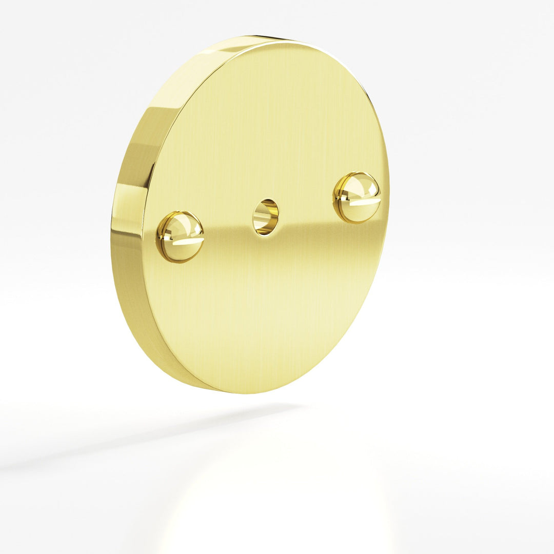 Colonial Bronze 592 Round Backplate with exposed finished screws for use with 8-32 screw in Unlacquered Polished Brass
