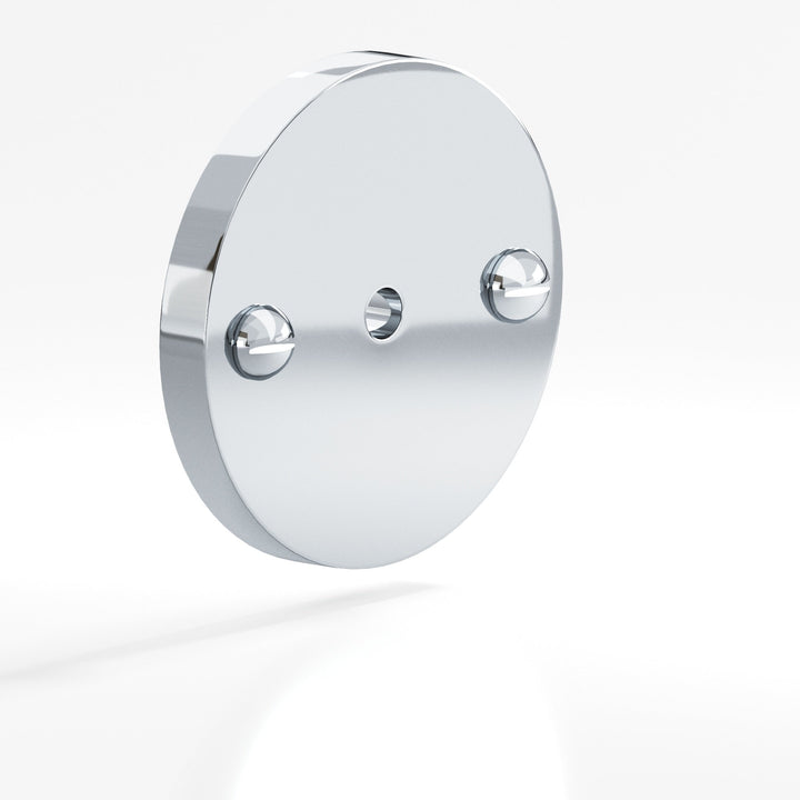 Colonial Bronze 592 Round Backplate with exposed finished screws for use with 8-32 screw in Polished Chrome