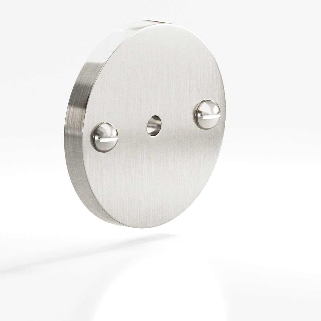 Colonial Bronze 592 Round Backplate with exposed finished screws for use with 8-32 screw in Satin Nickel