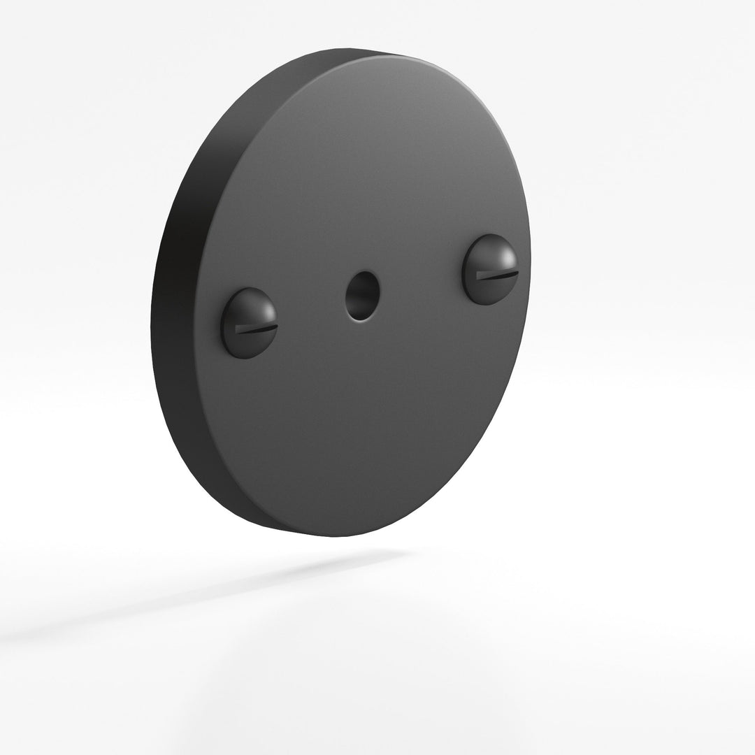 Colonial Bronze 592 Round Backplate with exposed finished screws for use with 8-32 screw in Matte Graphite