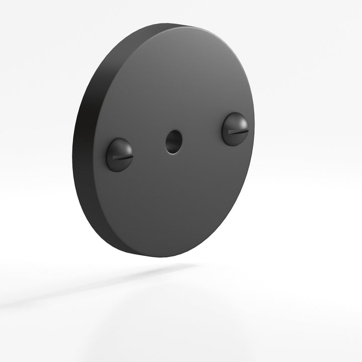 Colonial Bronze 592 Round Backplate with exposed finished screws for use with 8-32 screw in Matte Graphite