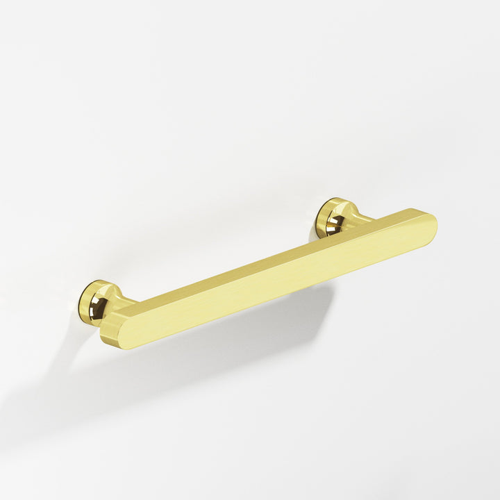 Colonial Bronze 612 Rectangular Cabinet Pull with flared posts and rounded ends in Unlacquered Polished Brass