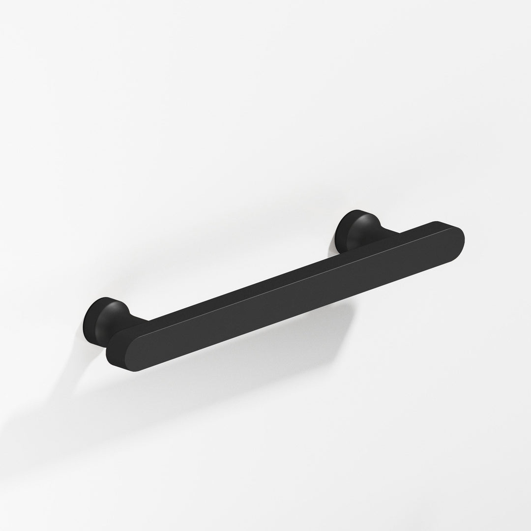 Colonial Bronze 612 Rectangular Cabinet Pull with flared posts and rounded ends in Matte Satin Black
