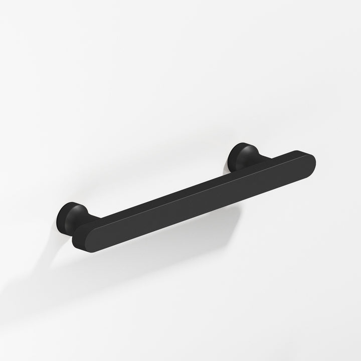 Colonial Bronze 612 Rectangular Cabinet Pull with flared posts and rounded ends in Matte Satin Black