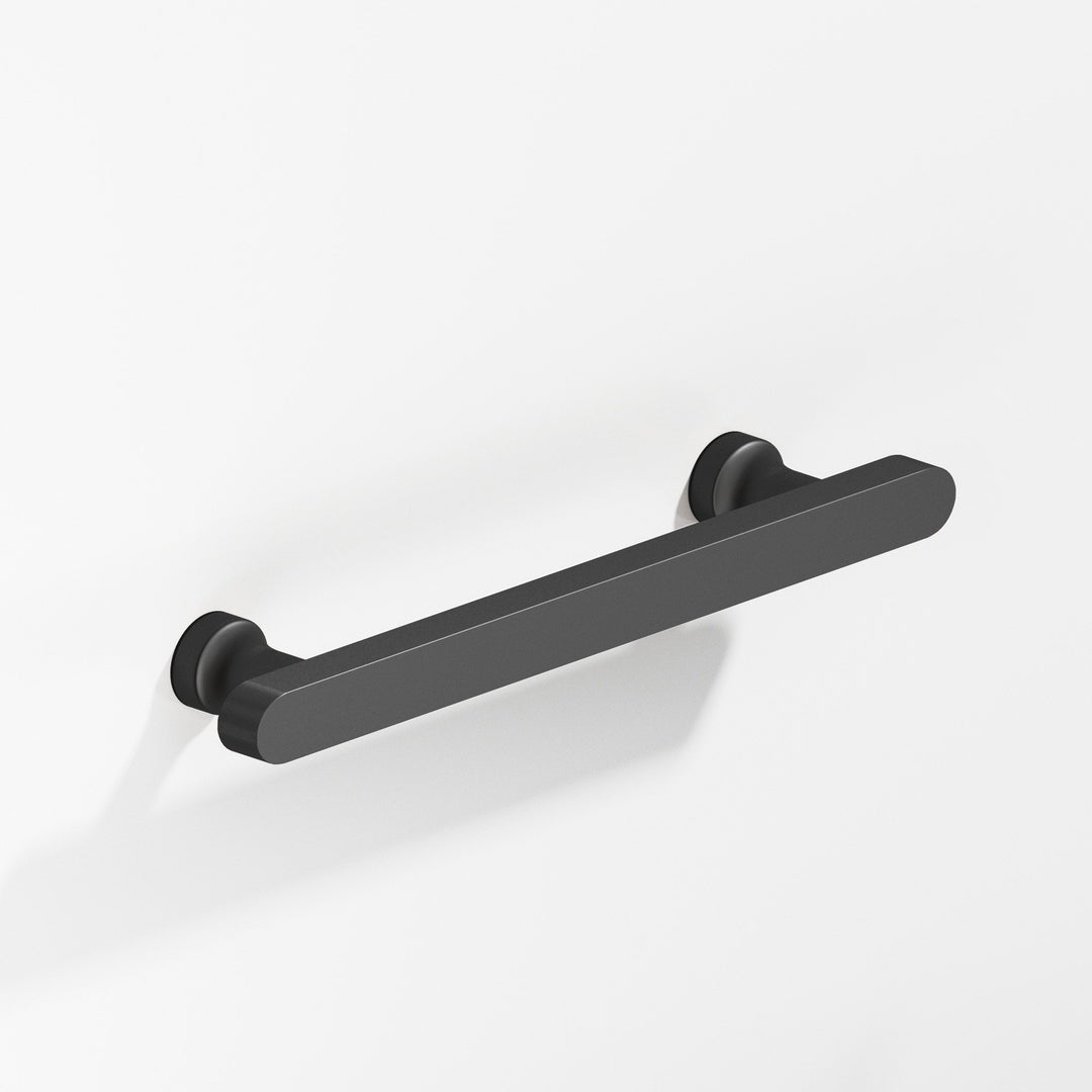 Colonial Bronze 612 Rectangular Cabinet Pull with flared posts and rounded ends in Matte Graphite
