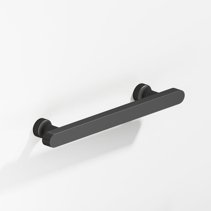 Colonial Bronze 612 Rectangular Cabinet Pull with flared posts and rounded ends in Matte Graphite