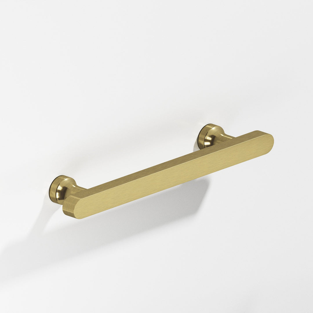 Colonial Bronze 612 Rectangular Cabinet Pull with flared posts and rounded ends in Antique Brass