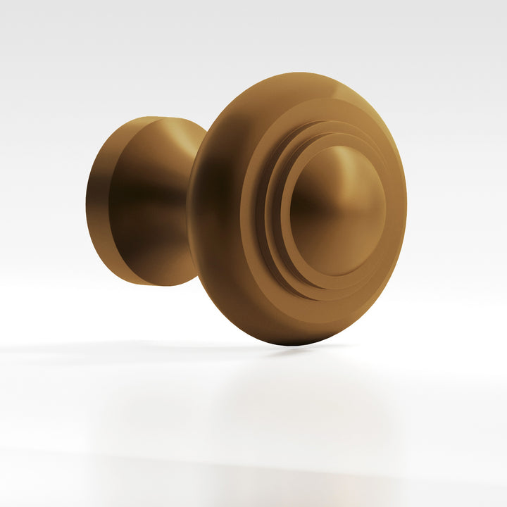 Colonial Bronze 675 Round stepped Cabinet Knob in Matte Light Statuary Bronze