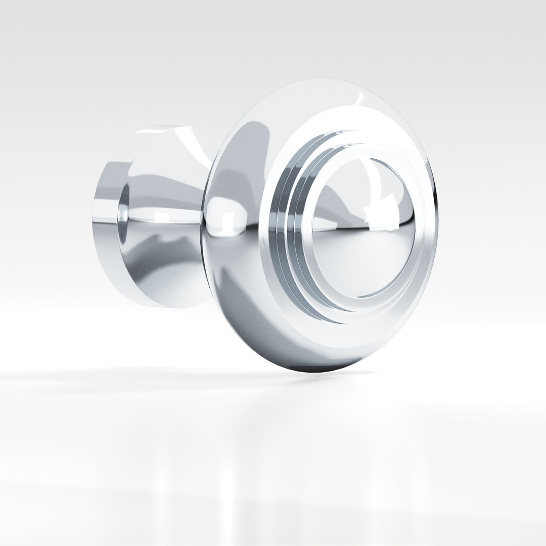 Colonial Bronze 676 Round stepped Cabinet Knob in Polished Chrome