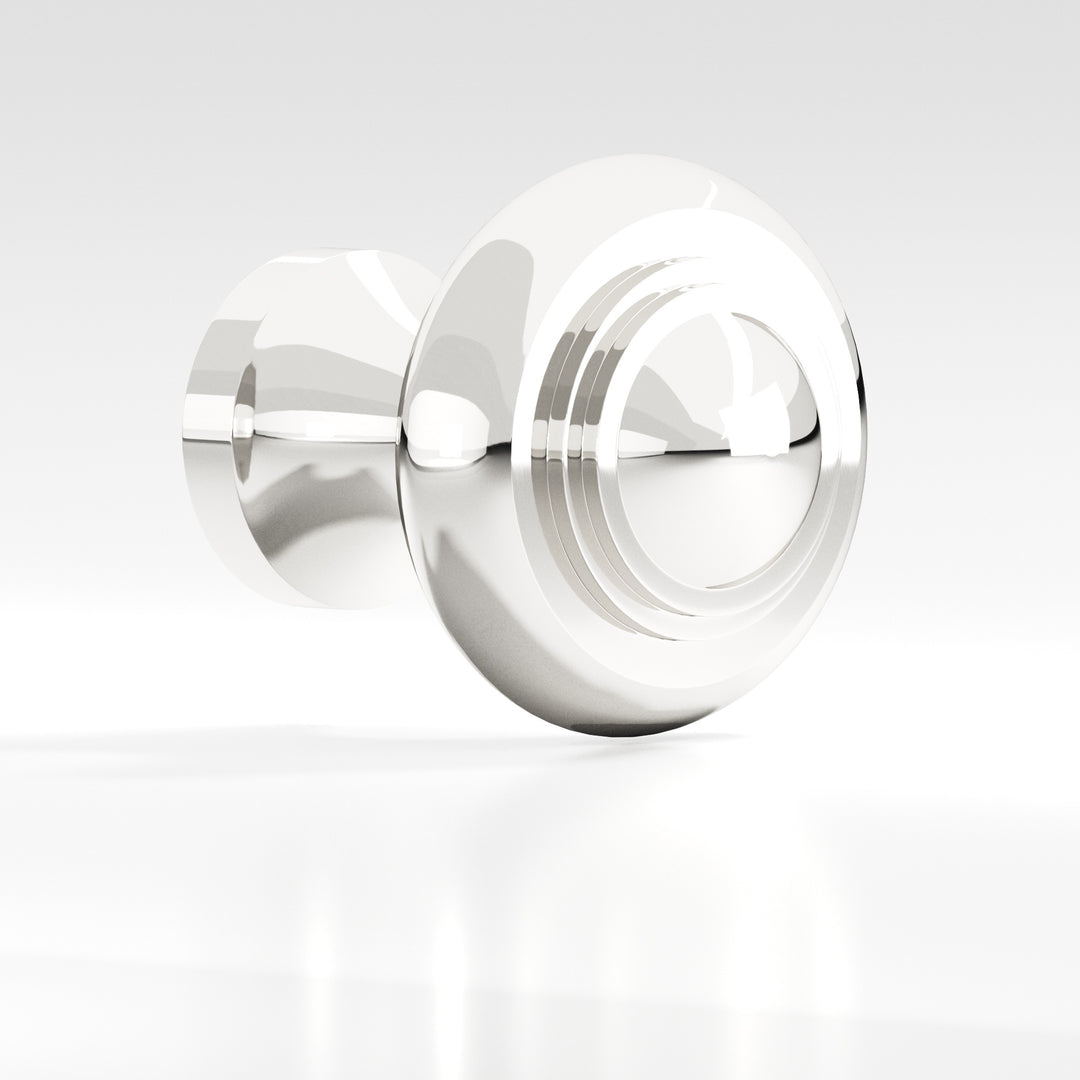 Colonial Bronze 676 Round stepped Cabinet Knob in Polished Nickel