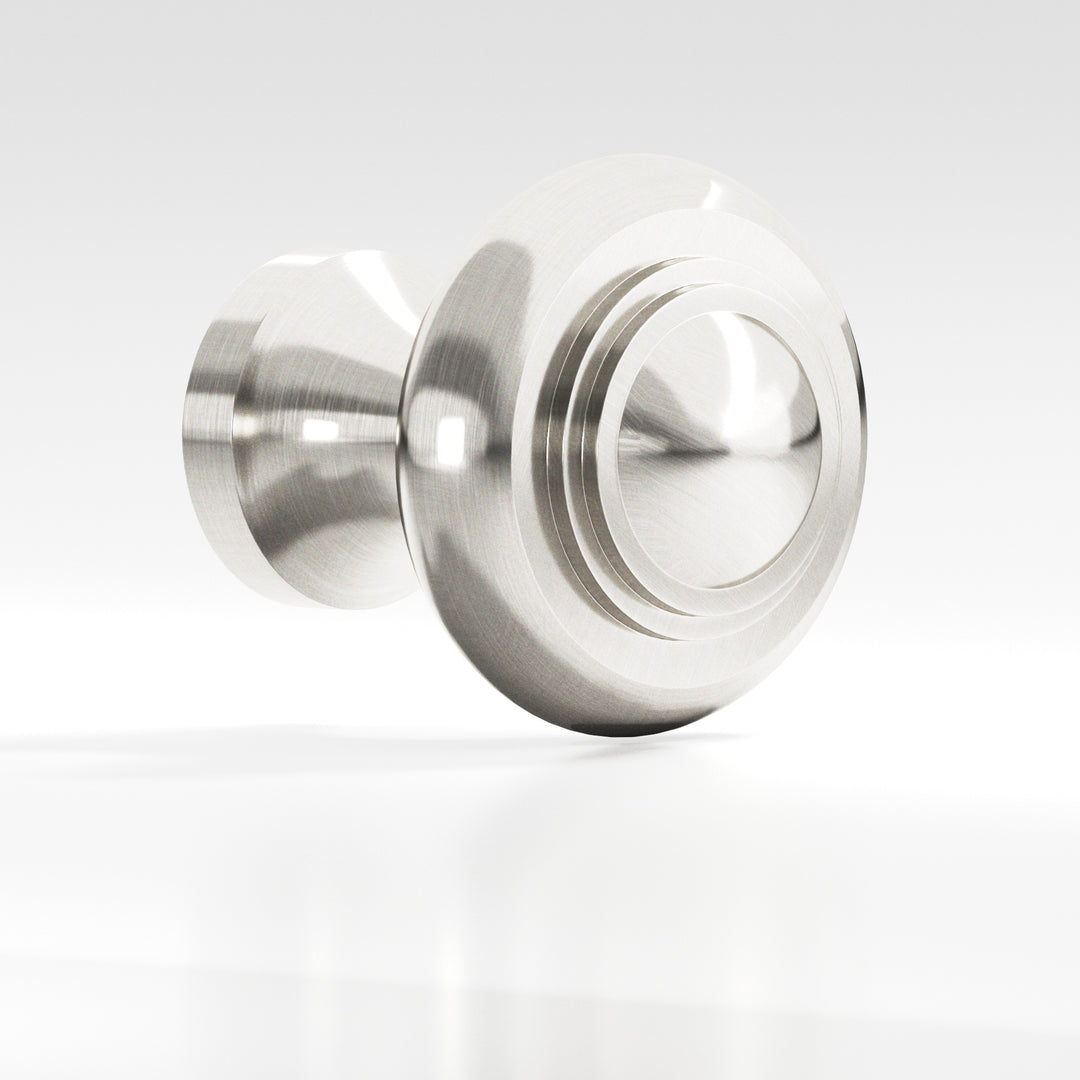 Colonial Bronze 674 Round stepped Cabinet Knob in Satin Nickel