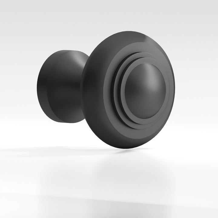 Colonial Bronze 675 Round stepped Cabinet Knob in Matte Graphite