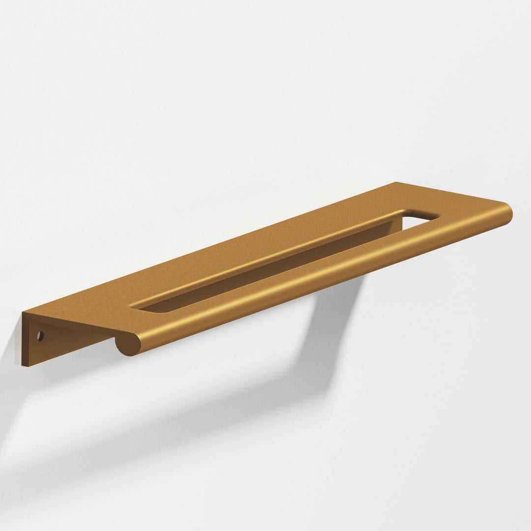 Colonial Bronze 701 Edge Pull with fully-rounded lip and center coutout in Matte Light Statuary Bronze
