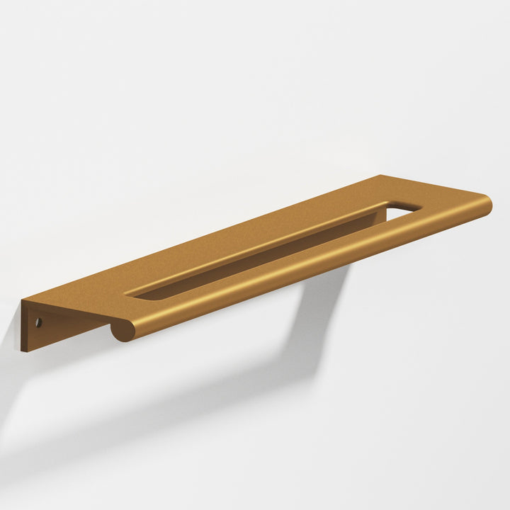 Colonial Bronze 701 Edge Pull with fully-rounded lip and center coutout in Matte Light Statuary Bronze