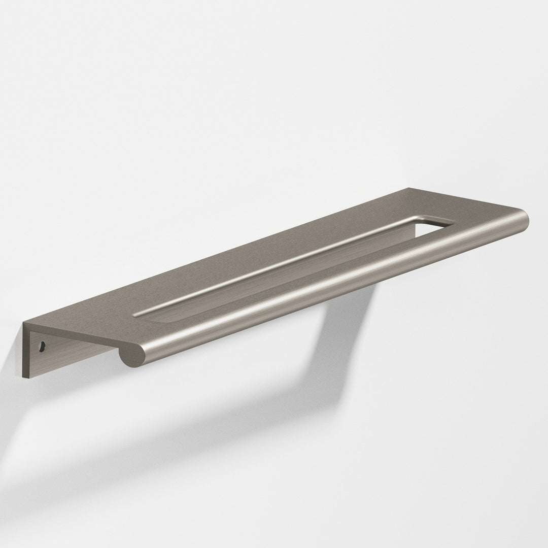 Colonial Bronze 701 Edge Pull with fully-rounded lip and center coutout in Matte Pewter