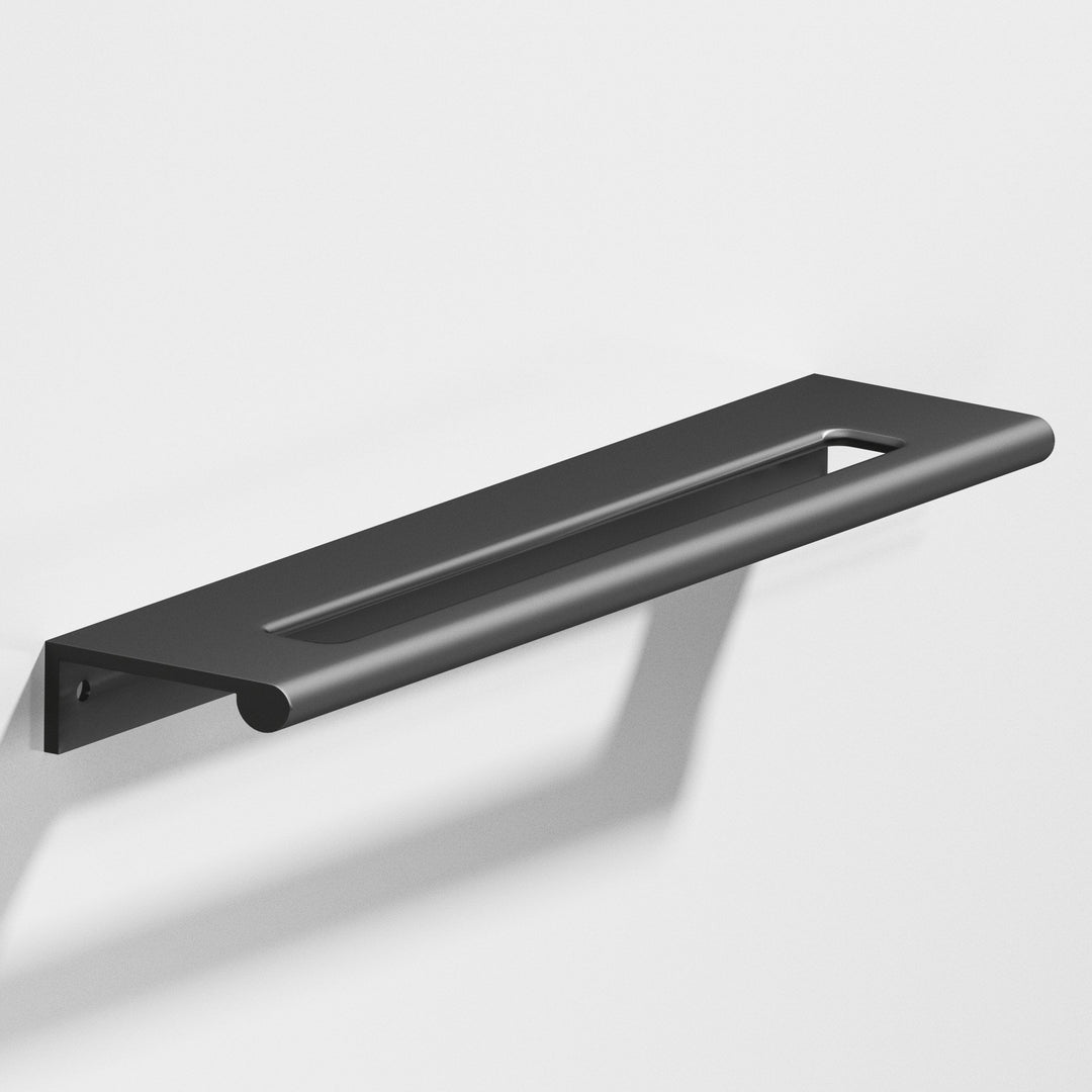 Colonial Bronze 701 Edge Pull with fully-rounded lip and center coutout in Matte Graphite