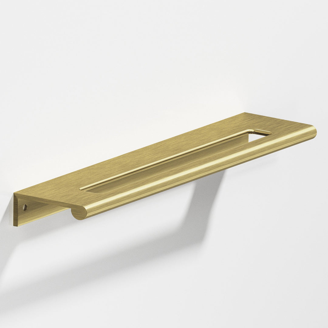 Colonial Bronze 701 Edge Pull with fully-rounded lip and center coutout in Antique Brass