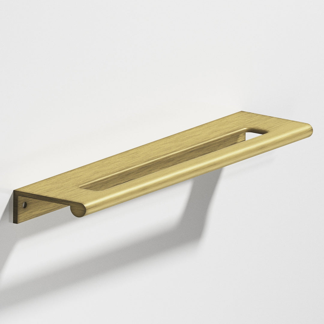 Colonial Bronze 701 Edge Pull with fully-rounded lip and center coutout in Matte Antique Satin Brass