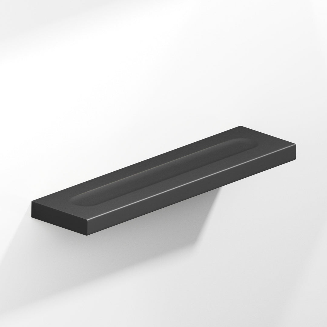 Colonial Bronze 717 Rectangular flat Cabinet Pull with finger indents in Matte Satin Black