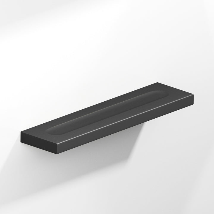 Colonial Bronze 717 Rectangular flat Cabinet Pull with finger indents in Matte Satin Black