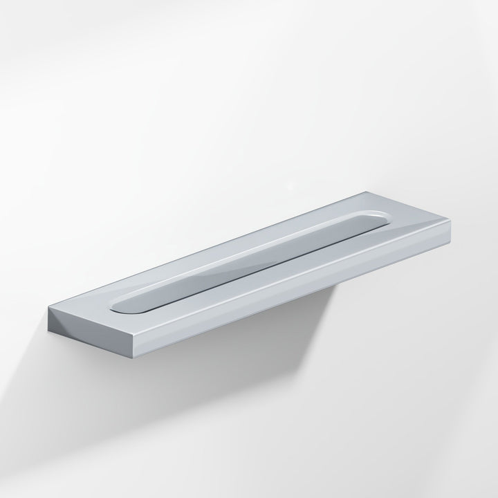 Colonial Bronze 717 Rectangular flat Cabinet Pull with finger indents in Polished Chrome