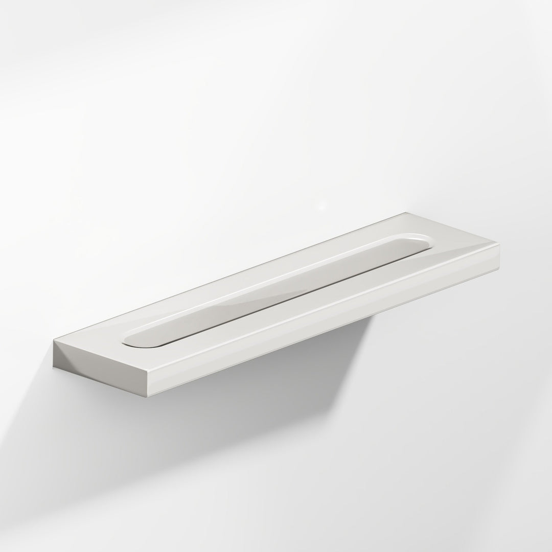 Colonial Bronze 717 Rectangular flat Cabinet Pull with finger indents in Polished Nickel
