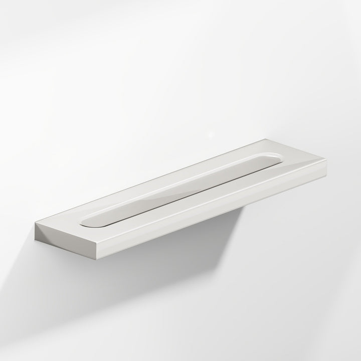Colonial Bronze 717 Rectangular flat Cabinet Pull with finger indents in Polished Nickel