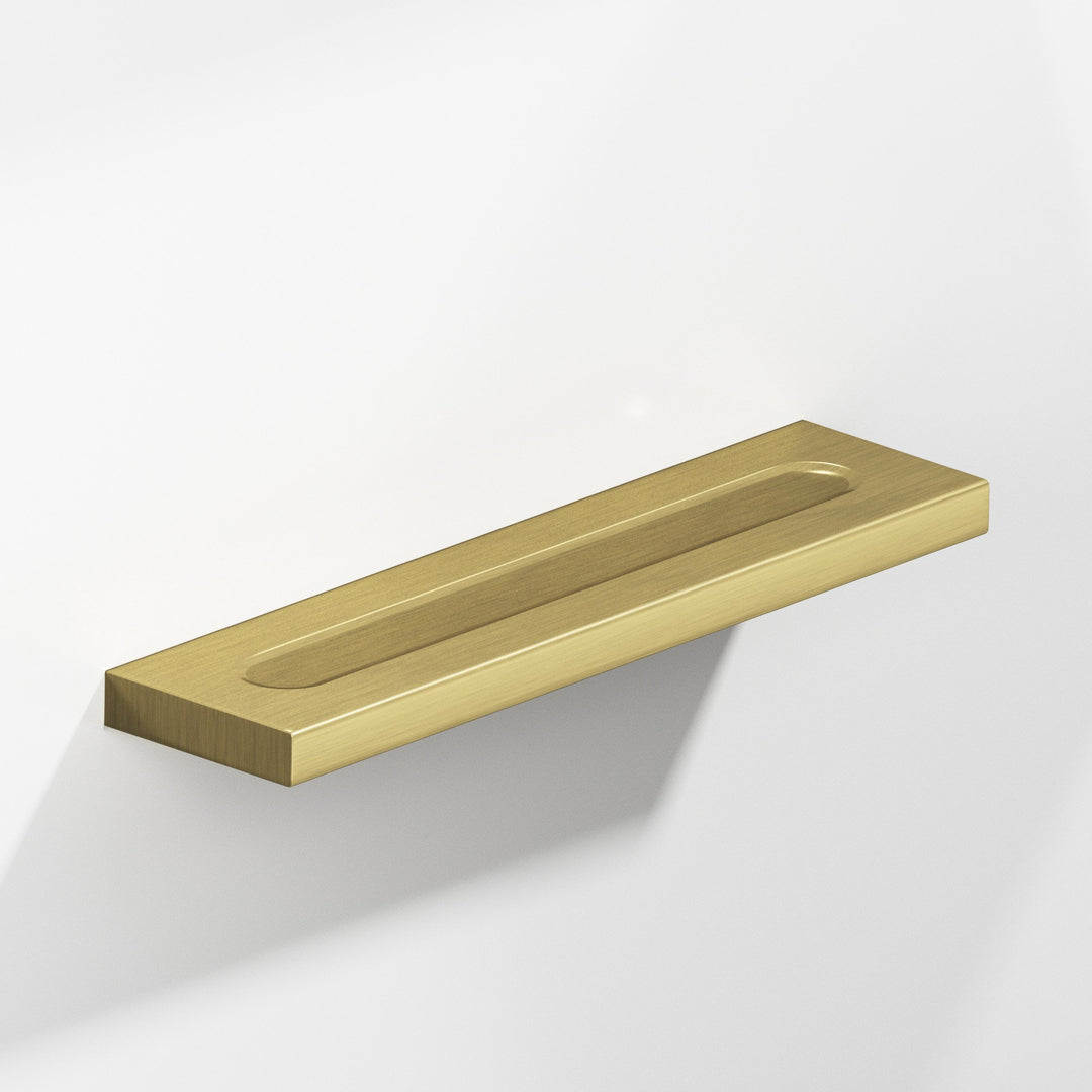 Colonial Bronze 717 Rectangular flat Cabinet Pull with finger indents in Antique Brass