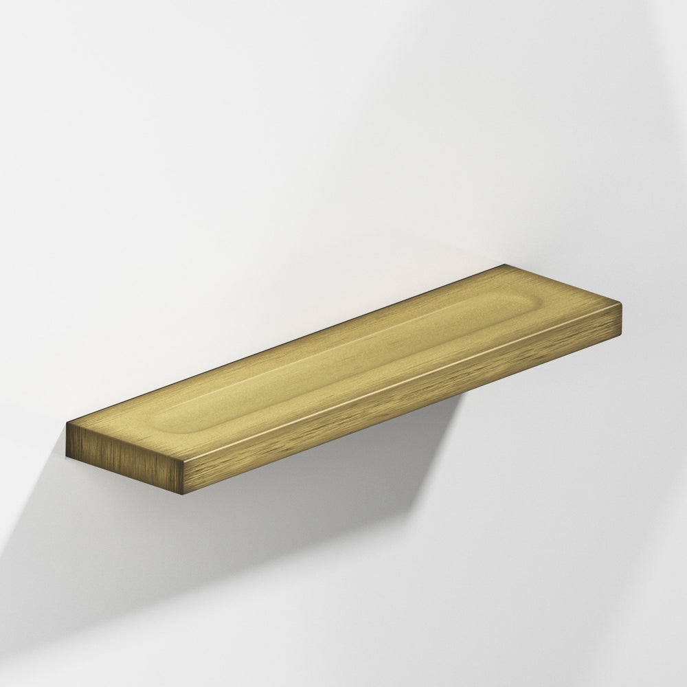 Colonial Bronze 717 Rectangular flat Cabinet Pull with finger indents in Matte Antique Satin Brass