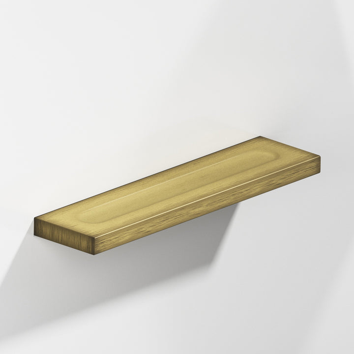 Colonial Bronze 717 Rectangular flat Cabinet Pull with finger indents in Matte Antique Satin Brass
