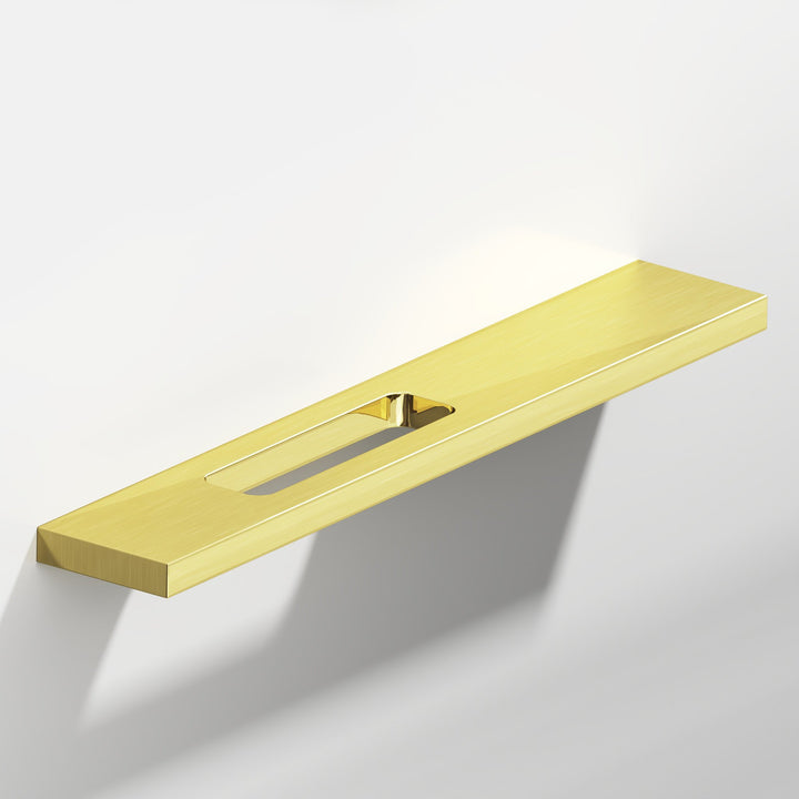 Colonial Bronze 719 Rectangular Cabinet Pull with offset cutout in Unlacquered Polished Brass