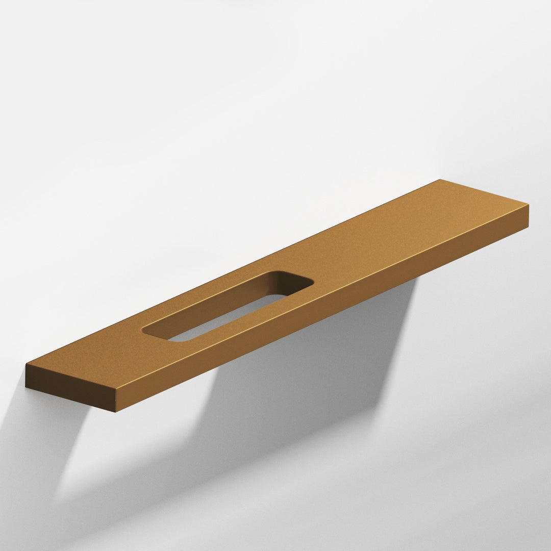 Colonial Bronze 719 Rectangular Cabinet Pull with offset cutout in Matte Light Statuary Bronze